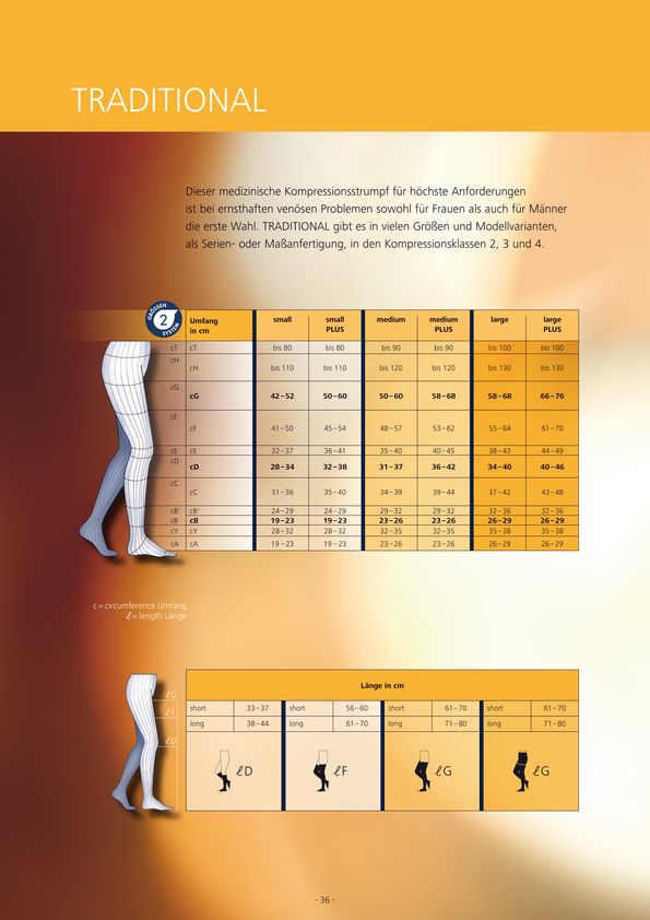 Größenbestimmung Kompressionsstrümpfe Bauerfeind, medi, Juzo, Jobst