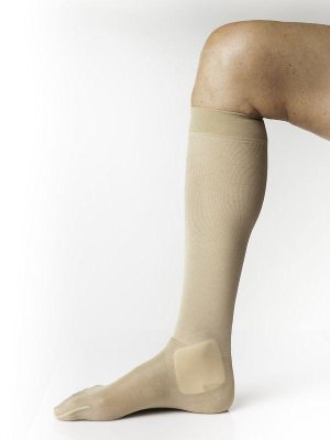 SIGVARIS Ulcer X Kit AD Kniestrümpfe lang offener Fuß beige small