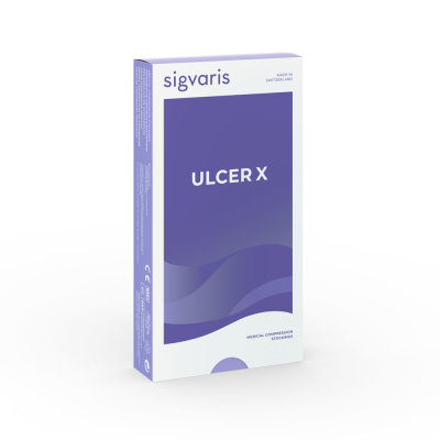 SIGVARIS Ulcer X Kit AD Kniestrümpfe kurz offener Fuß beige medium PLUS