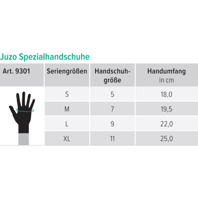 Juzo Handschuhe, Spezialhandschuhe mit griffiger Beschichtung, 4,80