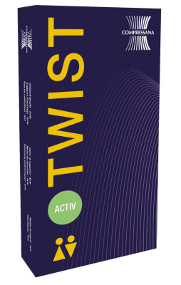 Compressana Twist aktiv Bandagensocke mit Baumwolle Socke Stützklasse 3 schwarz II 38-40