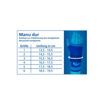 Handgelenkbandage Manu Dur 5 blau rechts