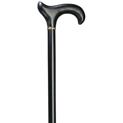Gastrock wooden walking stick Leather Derby black