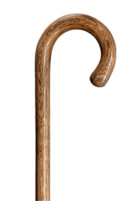Gastrock wooden walking stick crook- handle oak