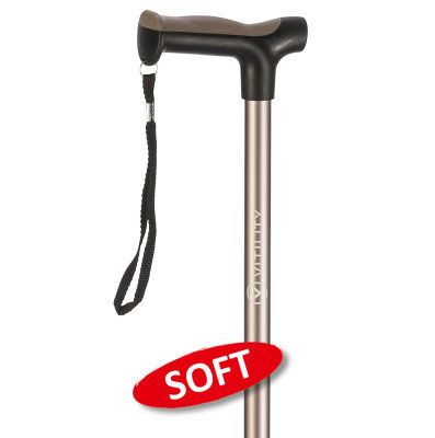 Ossenberg light metal stick with derby handle Airgo adjustable anthracite/black