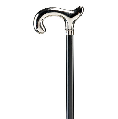 Ossenberg bright chromed colonial Derby handle on beech wooden stick black