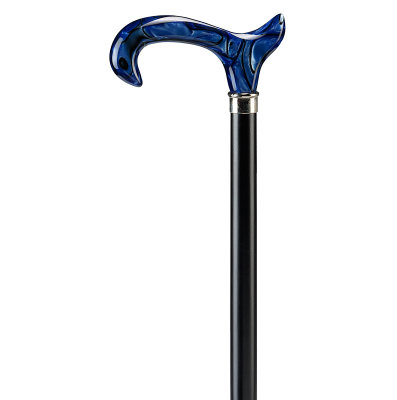 Ossenberg cane with derby handle in nacre blue-black