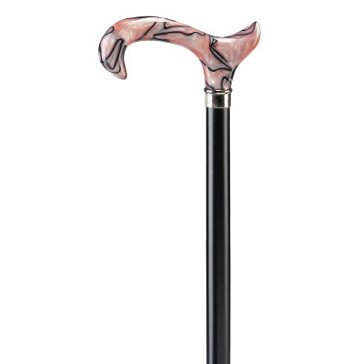 Ossenberg cane with derby handle in nacre rosé marbled