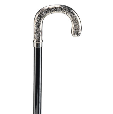 Ossenberg chromed round hook on beech wodden stick black
