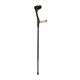 Ossenberg travel crutch carbon with anatomical wooden handle foldable height adjustable