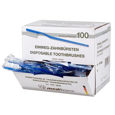 Servoprax Mediware Einmal-Zahnbürsten Pack: 100 + 2 Stück