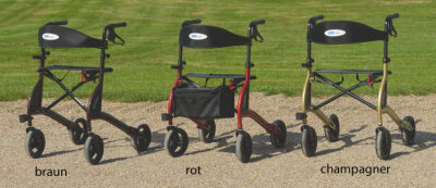 Ossenberg Leichtgewicht Rollator Aladdin walnuß Sitzhöhe 60 cm