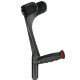 Ossenberg carbon crutch in black with soft grip with safety foot