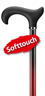 Ossenberg Leichtmetallstock metallic rot Derbygriff Softtouch verstellbar