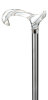 Ossenberg light metal cane with derbygrip silver-white