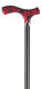 Ossenberg light metal cane with fritzgrip red-black adjustable