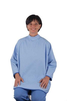 suprima terry cloth adult bib with loop fastener and sleeves
