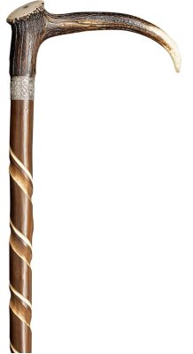 Gastrock Walking stick staghorn chestnut twice turned