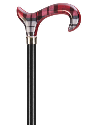 Ossenberg light metal stick black derby grip red-black checkered