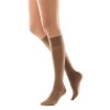 Bauerfeind VenoTrain micro Design Jive CCL 2 AG Thigh stockings long Haftband Noppe gemustert closed toe amaretto XL normal