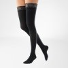 Bauerfeind VenoTrain micro CCL 1 AG Thigh stockings long Haftband Spitze Sensitiv open toe creme M plus