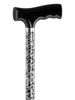 Ossenberg Leichtmetallstock Marmor-Dekor mit Fritzgriff Holz