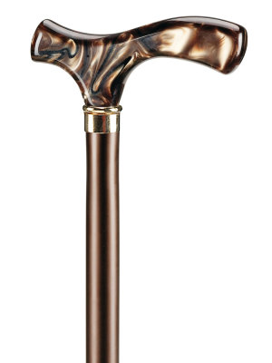 Ossenberg light metal cane metallic bronze with Fritz handle pearly brown-black