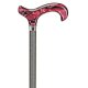 Ossenberg light metal cane with derbygrip dark purple-black not adjustable