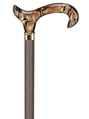 Ossenberg light metal cane structure brown Derby handle brown-black