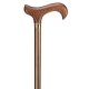 Ossenberg light metal cane with derby grip made of wood not adjustable metallic bronze