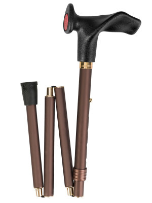 Ossenberg foldable light metal stick with anatomical handle SIMPLE right metallic bronze