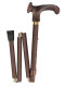 Ossenberg foldable light metal cane bronze anatomical handle left