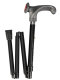 Ossenberg foldable light metal cane matt black anatomical handle