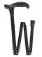 Ossenberg foldable light metal cane black Derby handle Comfort Soft grey