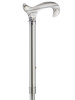 Ossenberg foldable light metal cane metallic gray with silver-white derby grip