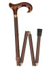 Ossenberg faltbarer Leichtmetallstock metallic bronze mit Bernsteinimitat Derbygriff
