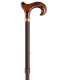 Ossenberg foldable light metal cane metallic bronze with amber imitation derby grip