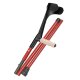 Ossenberg travel crutch carbon with anatomical wodden handle foldable height adjustable red