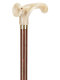 Ossenberg wooden cane brown anatomical handle marbled acrylic