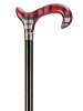 Ossenberg cane with derby handle in red-black checkered