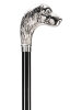 Ossenberg wooden cane black chromed dog head