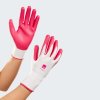 medi textile gloves with latex content (polyester and latex)