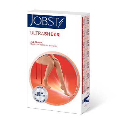 Jobst Ultra Sheer CCL 2 AD Knee Highs regular Softfit open toe natural III
