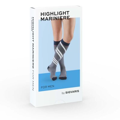 Kompressionsstrümpfe SIGVARIS Highlight Mariniere Men AD Kniestrümpfe long XL