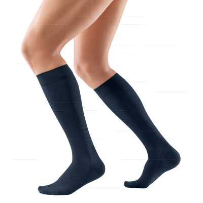 Bauerfeind VenoTrain hero KKL 2 AD Kniestrümpfe short geschlossen - Fußlänge lang (Größe 41-46) marine L plus