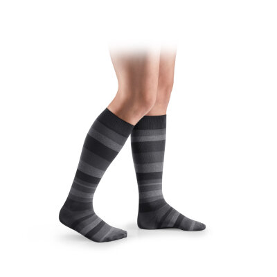 SIGVARIS Style Pattern KKL 2 AD Kniestrümpfe long geschlossene Fußspitze black M Plus