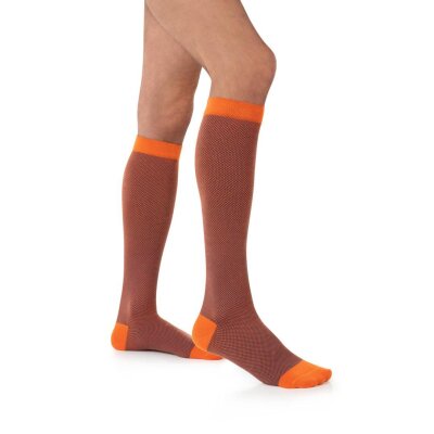 Kompressionsstrümpfe Compressana Lifestyle Pique 20 orange-bleu V