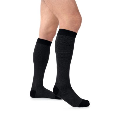 Kompressionsstrümpfe Compressana Lifestyle Pique 20 schwarz-grau I