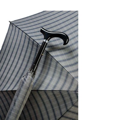 Gastrock Stockschirm StickN Brella Karo, Grau-Blau
