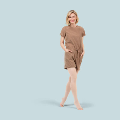 b:joynz compression stockings KKL 1 AD Kniestrümpfe - 1 Stück short Haftband Noppe 3 cm offene Fußspitze schwarz S normal